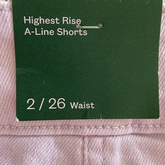 Wild Fable Bermuda Jean Shorts Super High Rise Pleated Light Purple 02 Relax Fit - Picture 9 of 13